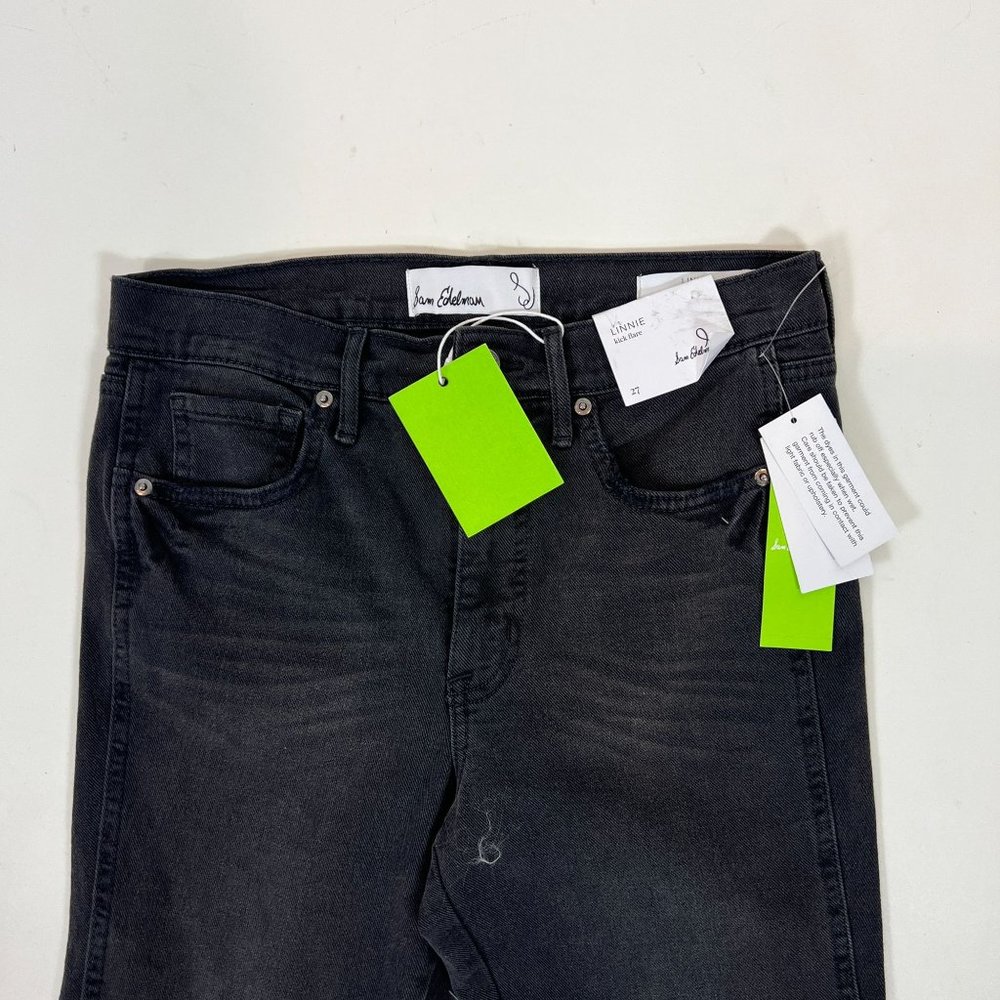 Sam Edelman Women's Black Linnie Flare Leg High Rise Cotton Jeans Size 27 - Picture 2 of 10